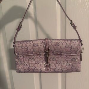 Vintage Y2K Coach Clip Demi Flap in Purple Shimmer